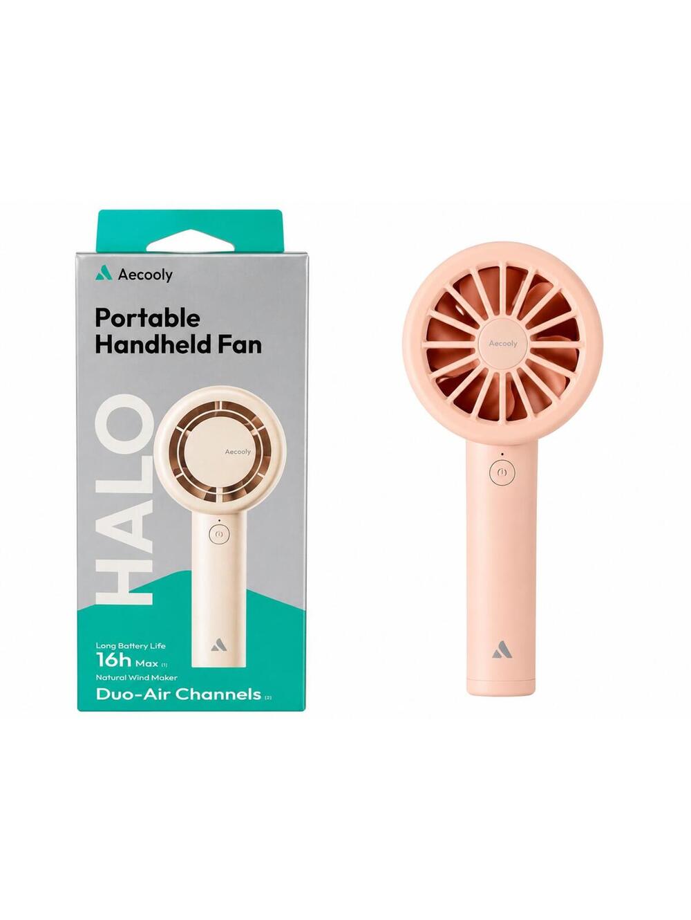 2/$40 Aecooly Halo 01 Handheld Fan Pink 3000mAh USB Rechargeable NIB